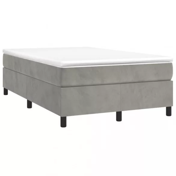 világosszürke bársony rugós ágykeret 120x200 cm
