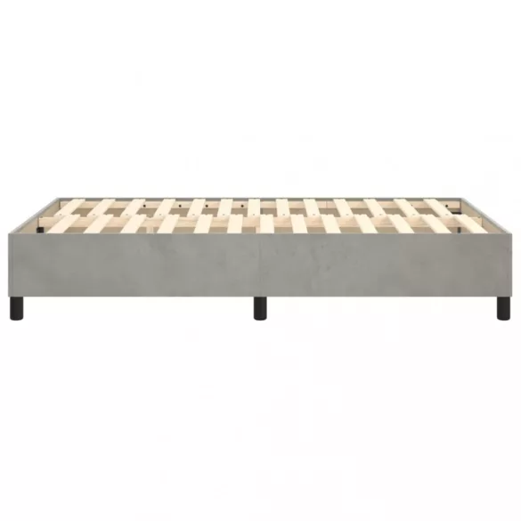 világosszürke bársony rugós ágykeret 120x200 cm