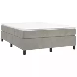 világosszürke bársony rugós ágykeret 140 x 190 cm
