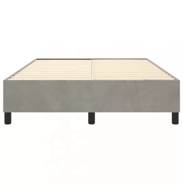 világosszürke bársony rugós ágykeret 140x200 cm