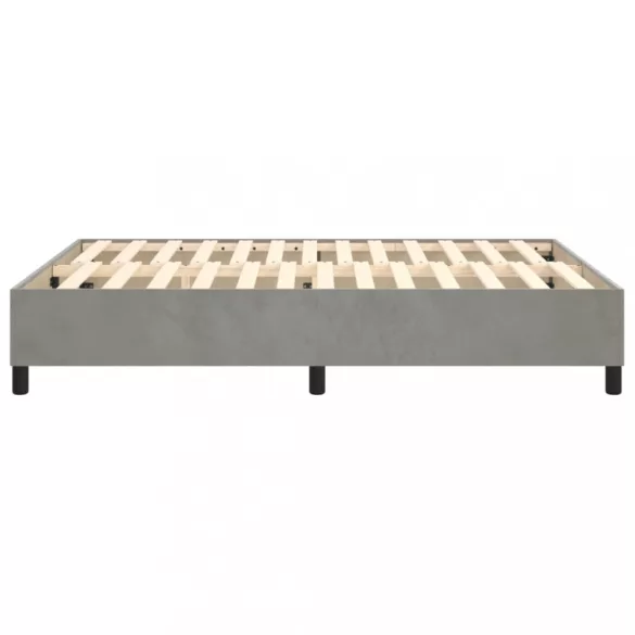 világosszürke bársony rugós ágykeret 140x200 cm