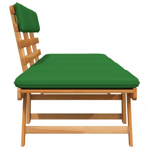 2 az 1-ben tömör akácfa kerti pad párnákkal 190 cm