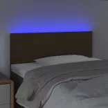 sötétbarna szövet LED-es fejtámla 80 x 5 x 78/88 cm