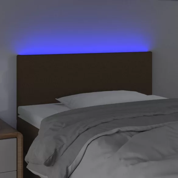 sötétbarna szövet LED-es fejtámla 80 x 5 x 78/88 cm