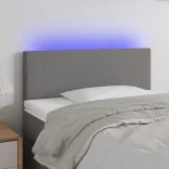 sötétszürke szövet LED-es fejtámla 90x5x78/88 cm