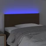 sötétbarna szövet LED-es fejtámla 90x5x78/88 cm