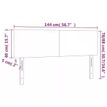 világosszürke szövet LED-es fejtámla 144 x 5 x 78/88 cm