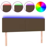 sötétbarna szövet LED-es fejtámla 144x5x78/88 cm