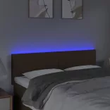 sötétbarna szövet LED-es fejtámla 144x5x78/88 cm