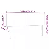 tópszínű szövet LED-es fejtámla 144x5x78/88 cm
