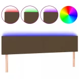sötétbarna szövet LED-es fejtámla 180x5x78/88 cm