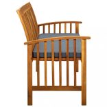 tömör akácfa kerti pad párnával 147 cm