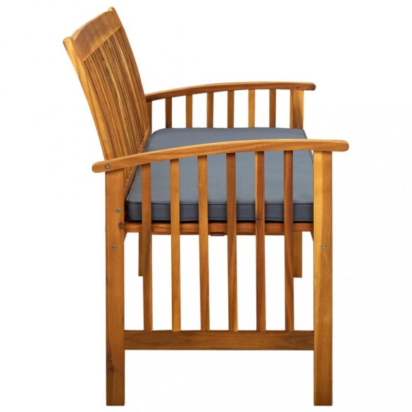 tömör akácfa kerti pad párnával 147 cm