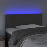 sötétszürke bársony LED-es fejtámla 80 x 5 x 78/88 cm