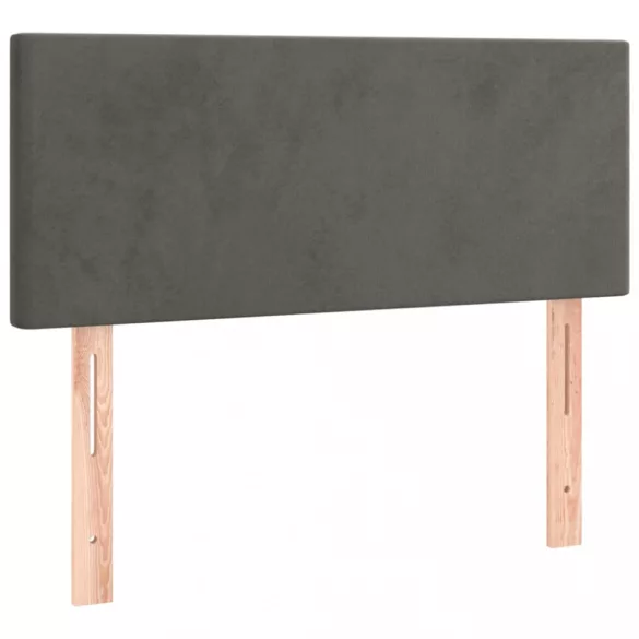 sötétszürke bársony LED-es fejtámla 80 x 5 x 78/88 cm