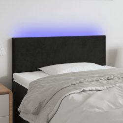 fekete bársony LED-es fejtámla 80 x 5 x 78/88 cm