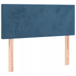 sötétkék bársony LED-es fejtámla 90x5x78/88 cm