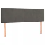 sötétszürke bársony LED-es fejtámla 144x5x78/88 cm