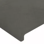 sötétszürke bársony LED-es fejtámla 144x5x78/88 cm