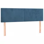 sötétkék bársony LED-es fejtámla 144x5x78/88 cm