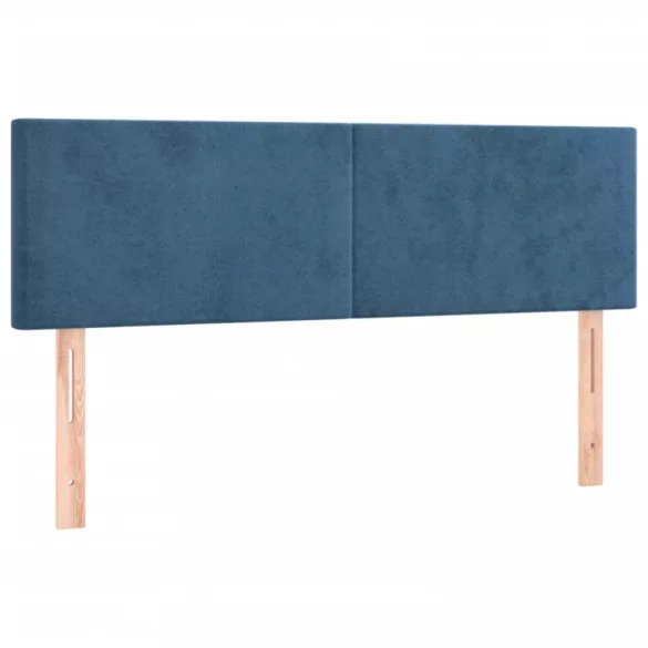 sötétkék bársony LED-es fejtámla 144x5x78/88 cm