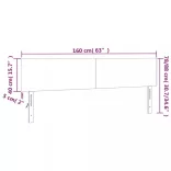 világosszürke bársony LED-es fejtámla 160x5x78/88 cm