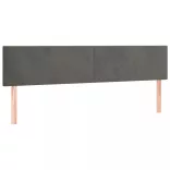 sötétszürke bársony LED-es fejtámla 160x5x78/88 cm