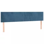sötétkék bársony LED-es fejtámla 160x5x78/88 cm