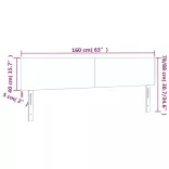 sötétkék bársony LED-es fejtámla 160x5x78/88 cm