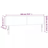 világosszürke bársony LED-es fejtámla 180x5x78/88 cm