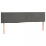 sötétszürke bársony LED-es fejtámla 180x5x78/88 cm
