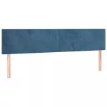 sötétkék bársony LED-es fejtámla 180x5x78/88 cm