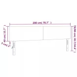 világosszürke bársony LED-es fejtámla 200x5x78/88 cm