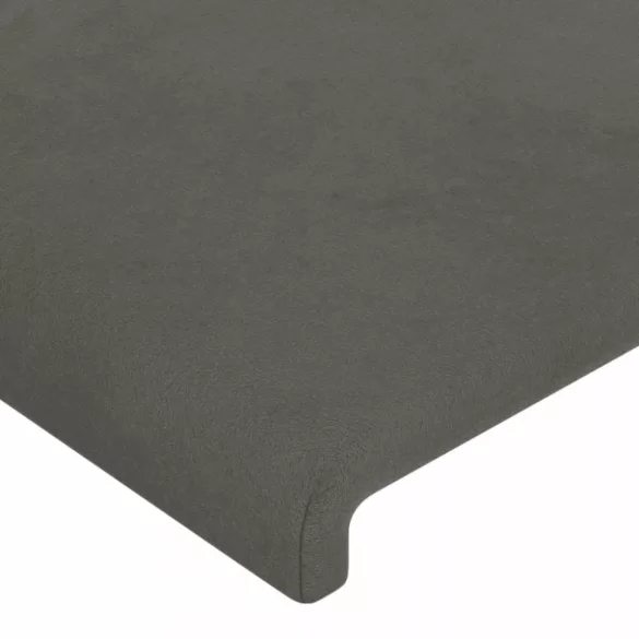 sötétszürke bársony LED-es fejtámla 200x5x78/88 cm