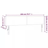 sötétzöld bársony LED-es fejtámla 200x5x78/88 cm