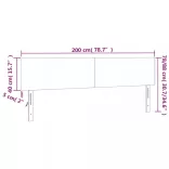 sötétkék bársony LED-es fejtámla 200x5x78/88 cm