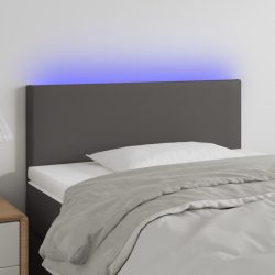 szürke műbőr LED-es fejtámla 80 x 5 x 78/88 cm