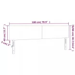 szürke műbőr LED-es fejtámla 180 x 5 x 78/88 cm