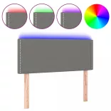 sötétszürke szövet LED-es fejtámla 90x5x78/88 cm