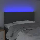 sötétszürke szövet LED-es fejtámla 90x5x78/88 cm