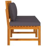 tömör akácfa kanapé szürke párnákkal 200 x 60 x 75 cm