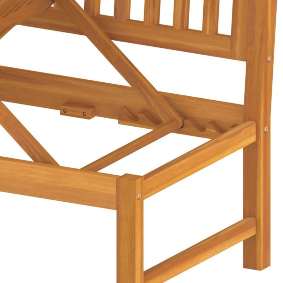 tömör akácfa kanapé szürke párnákkal 200 x 60 x 75 cm