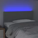 világosszürke szövet LED-es fejtámla 100x5x78/88 cm