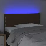 sötétbarna szövet LED-es fejtámla 100x5x78/88 cm