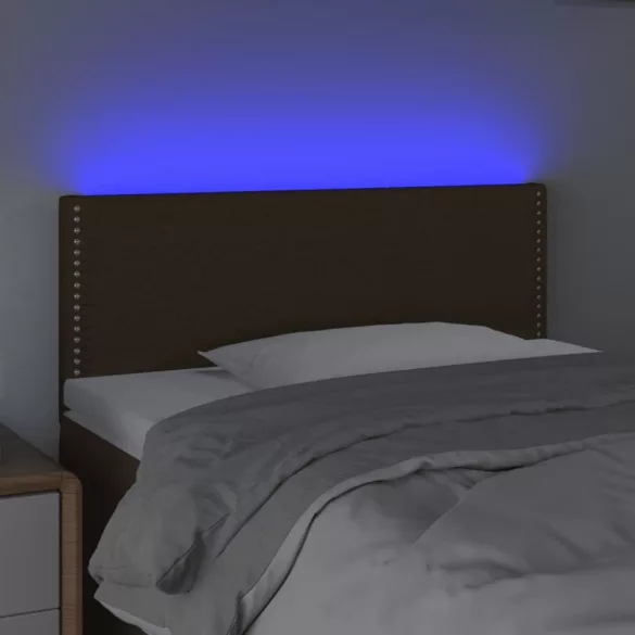 sötétbarna szövet LED-es fejtámla 100x5x78/88 cm