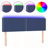 kék szövet LED-es fejtámla 144x5x78/88 cm