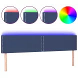 kék szövet LED-es fejtámla 180x5x78/88 cm