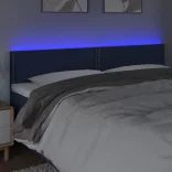 kék szövet LED-es fejtámla 180x5x78/88 cm