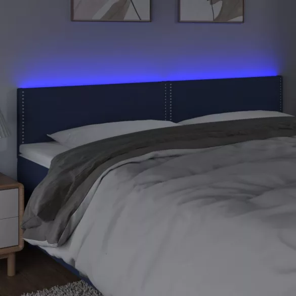 kék szövet LED-es fejtámla 180x5x78/88 cm