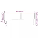 krémszínű szövet LED-es fejtámla 200x5x78/88 cm